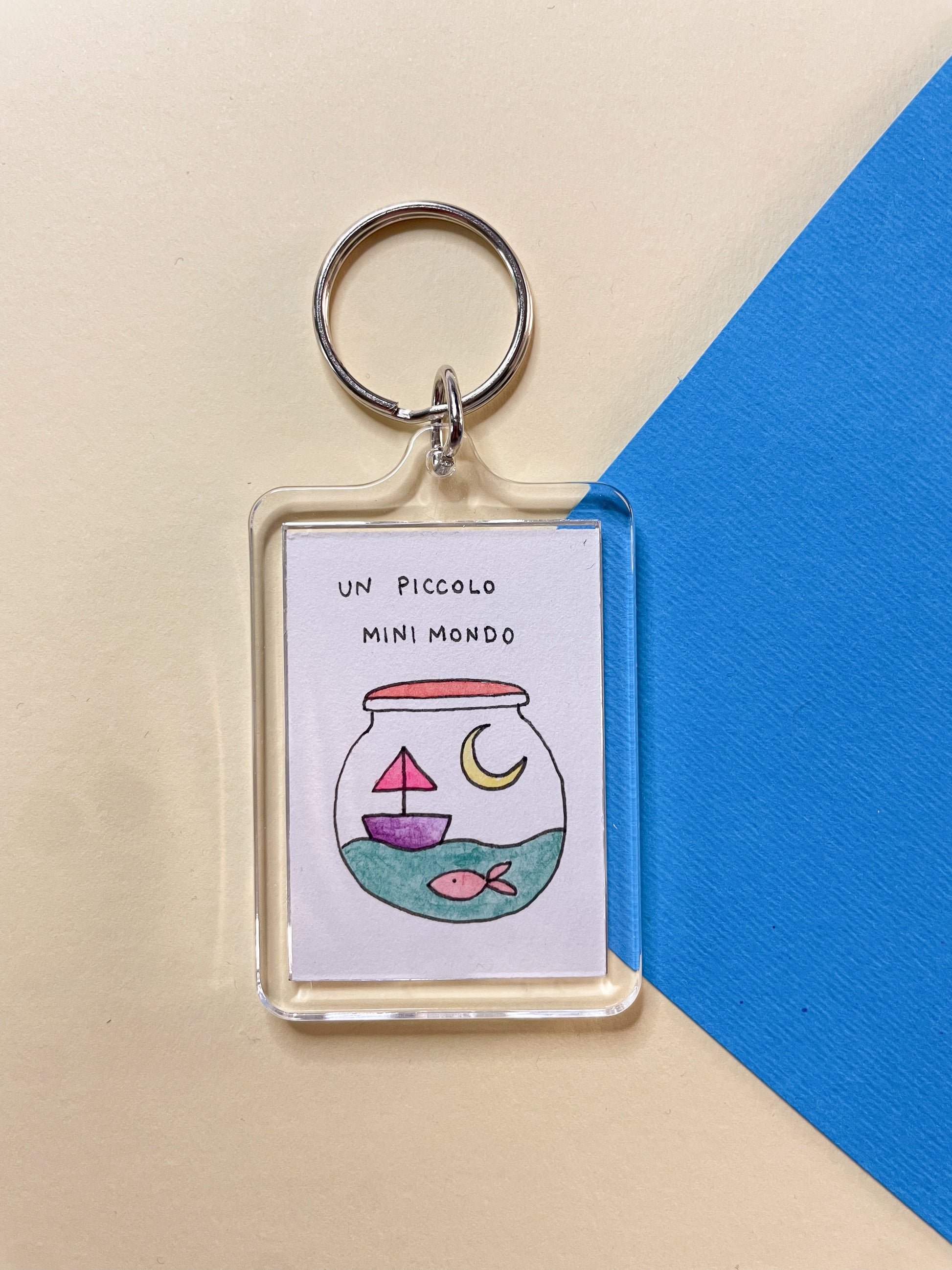 Portachiavi Illustrato - Un piccolo mini mondo