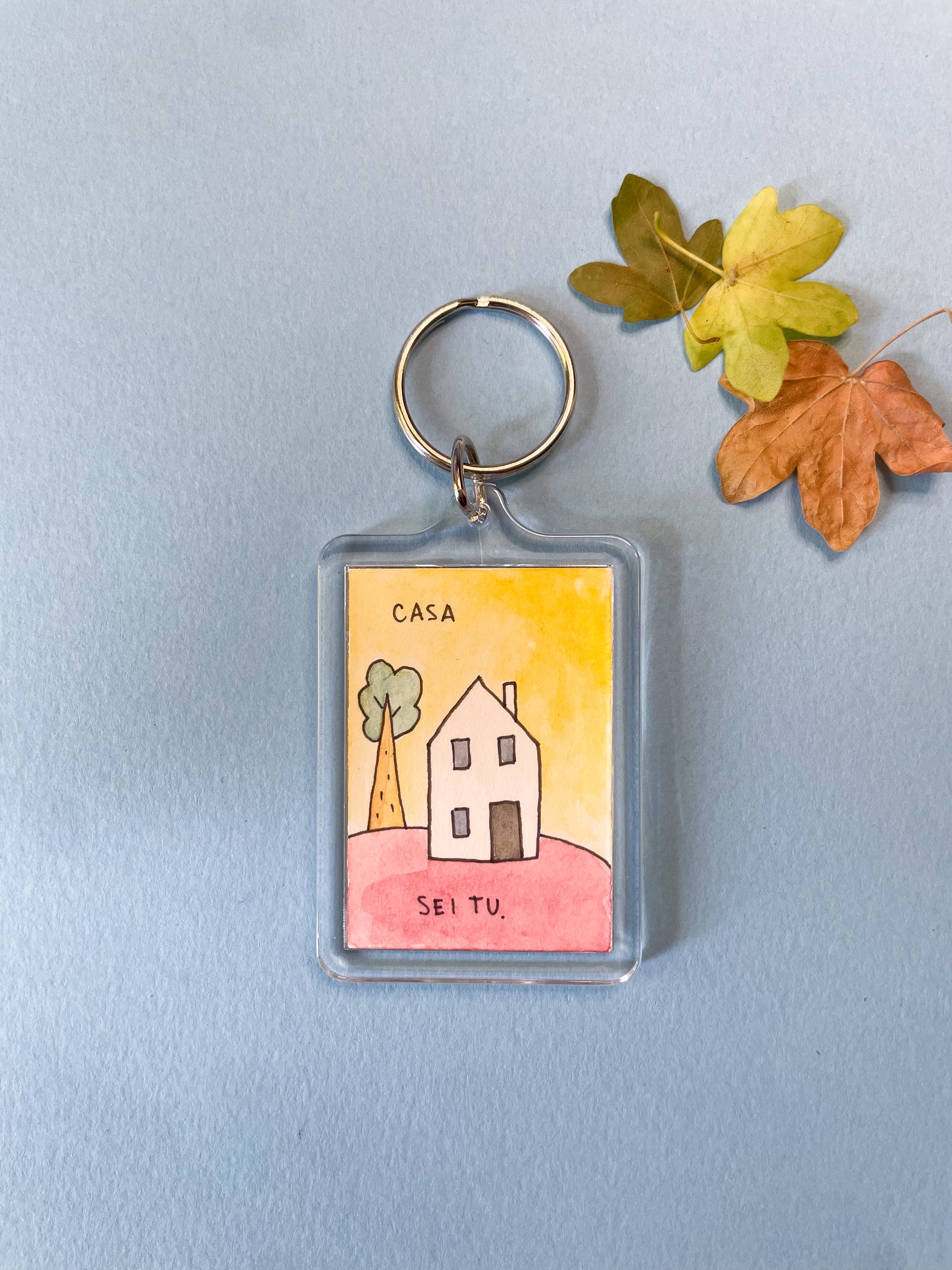 Portachiavi Illustrato - Casa sei tu