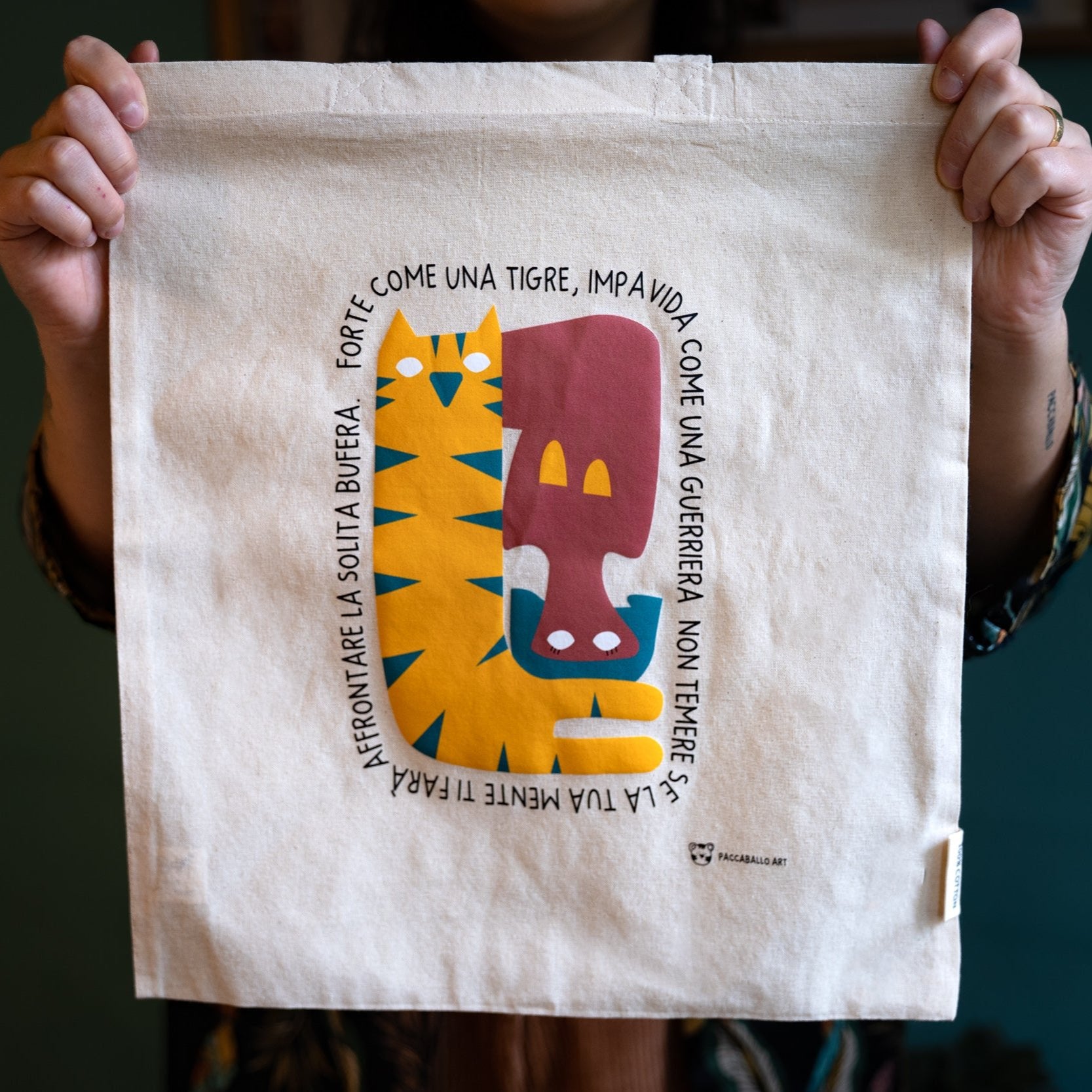 Shopper Illustrata _ Forte come una tigre...