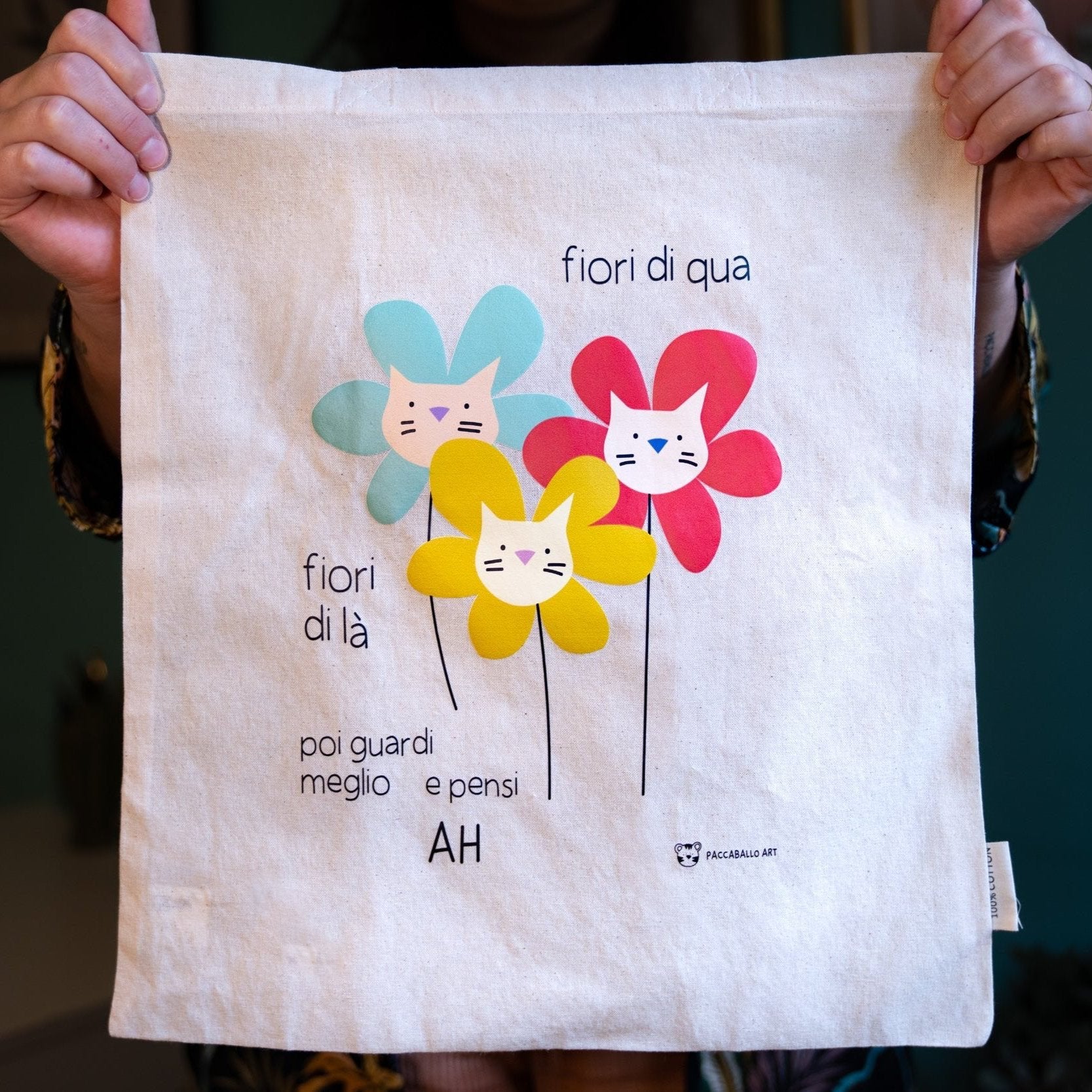 Shopper Illustrata _ Fiori di qua..