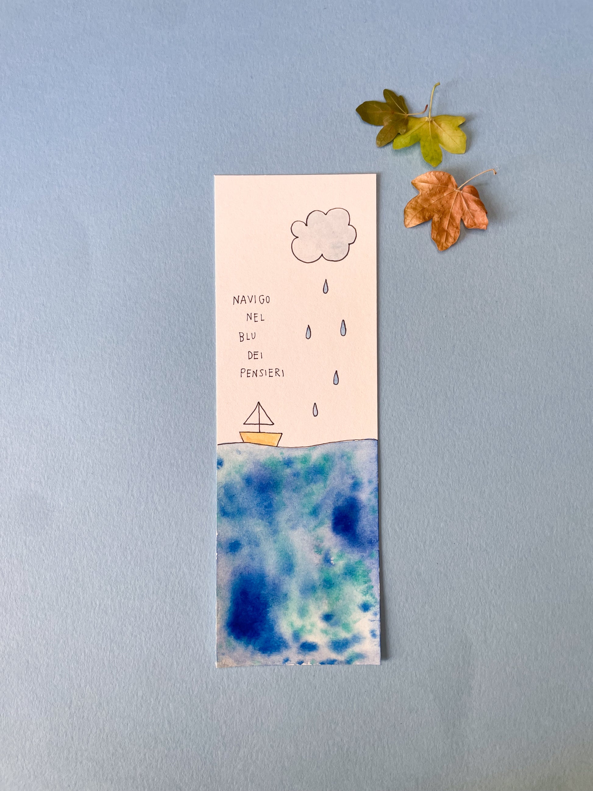 Segnalibro 6x18 cm - Navigo nel blu dei pensieri