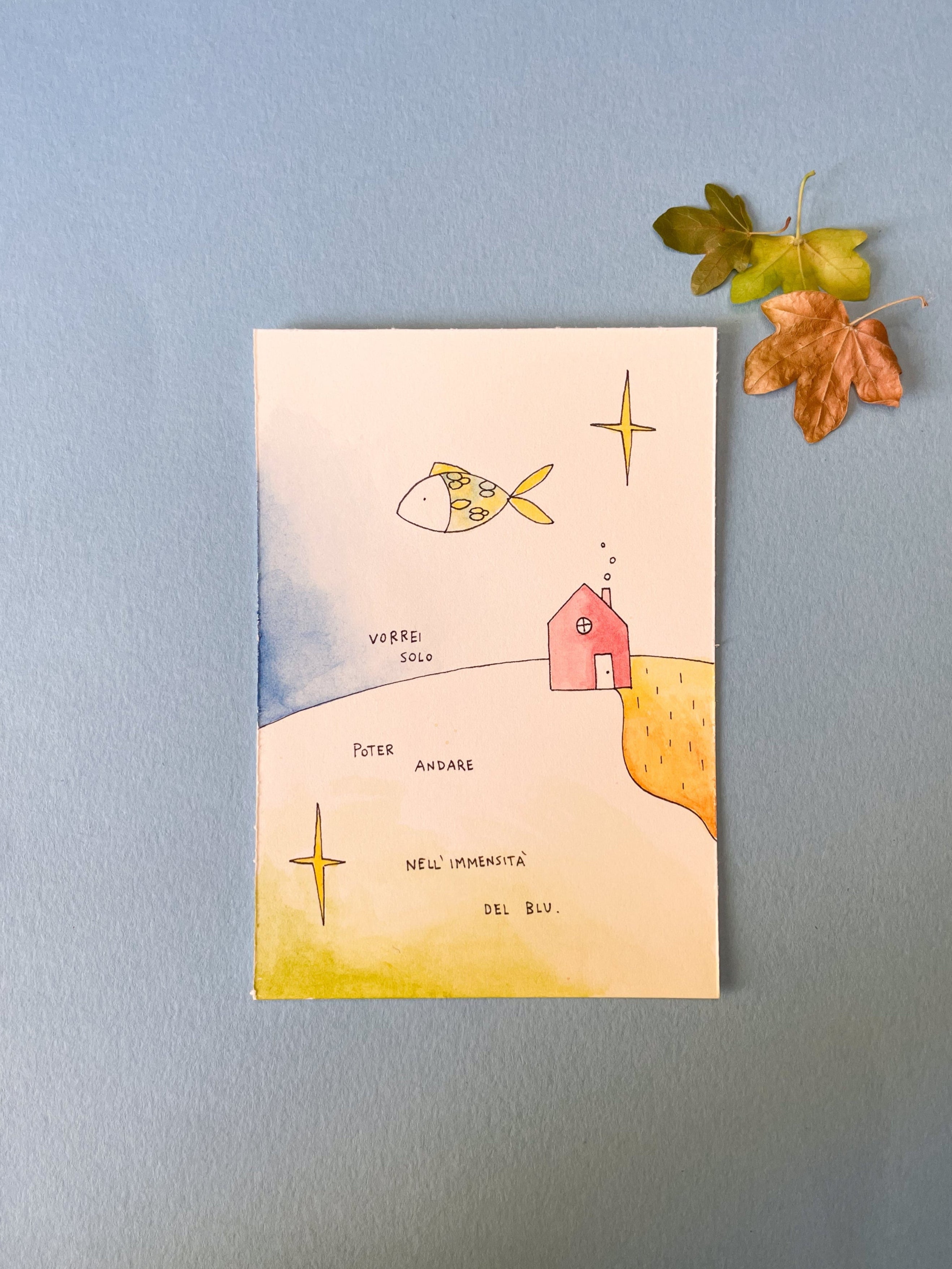 Illustrazione 9x13 cm - Nell'immensità del blu