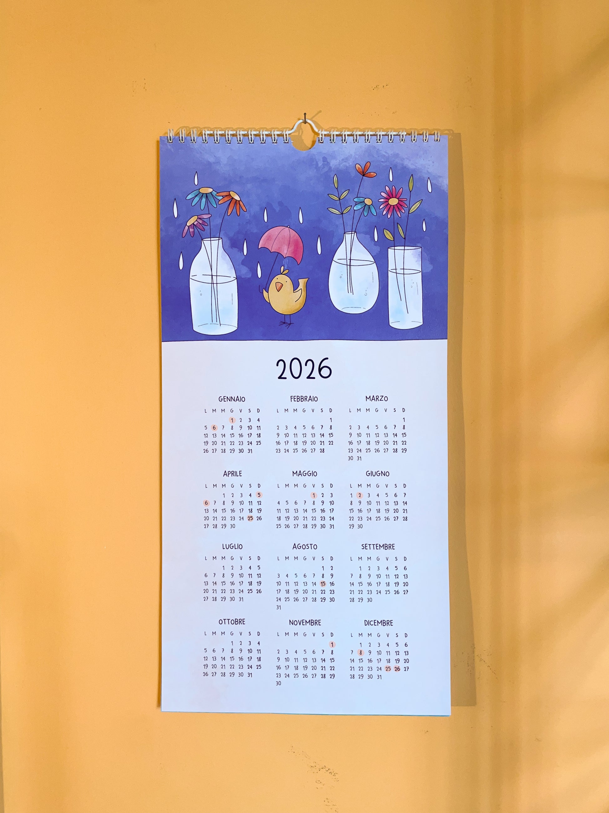 Calendario da parete 2026