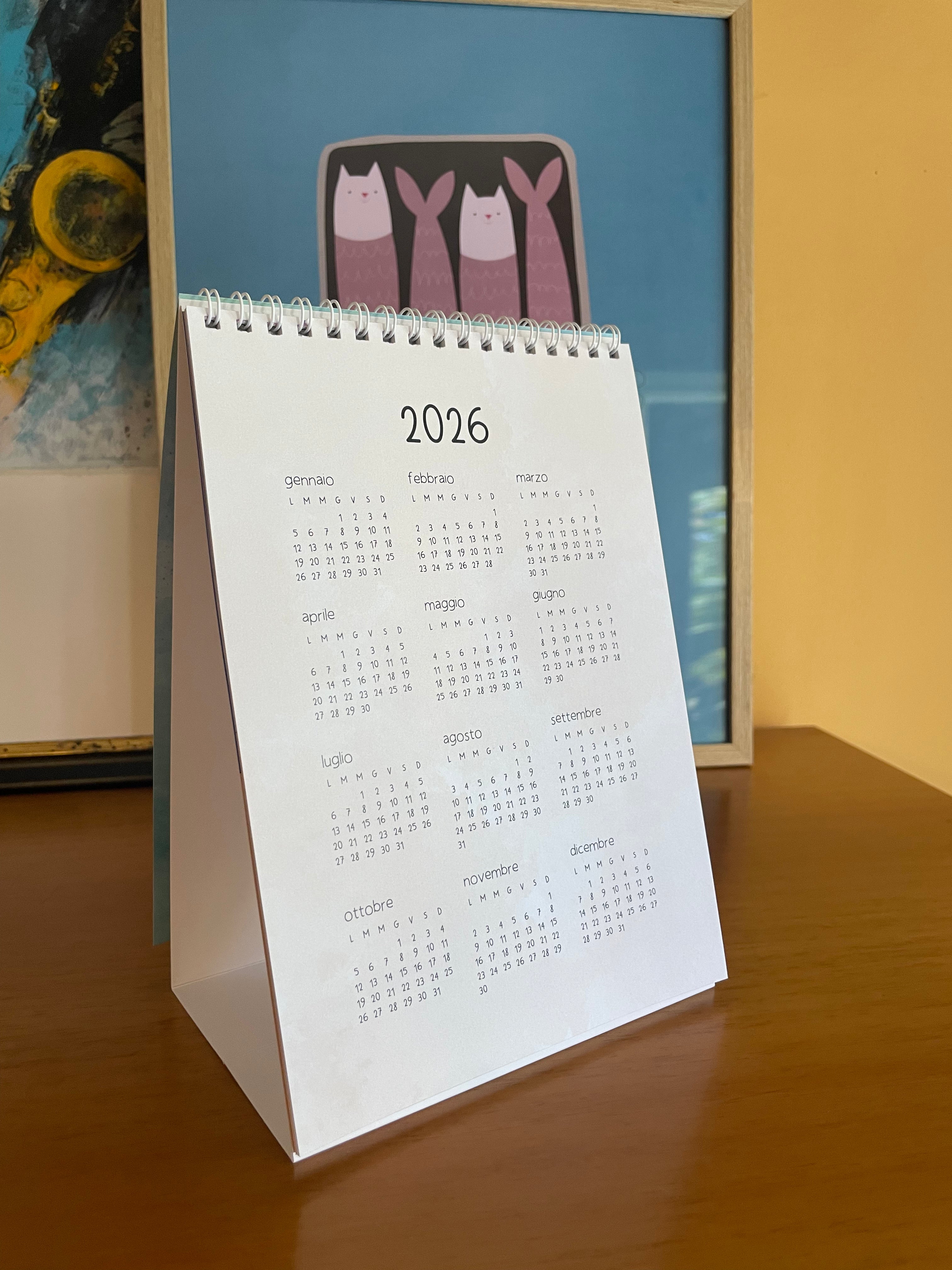 Calendario da tavolo 2026