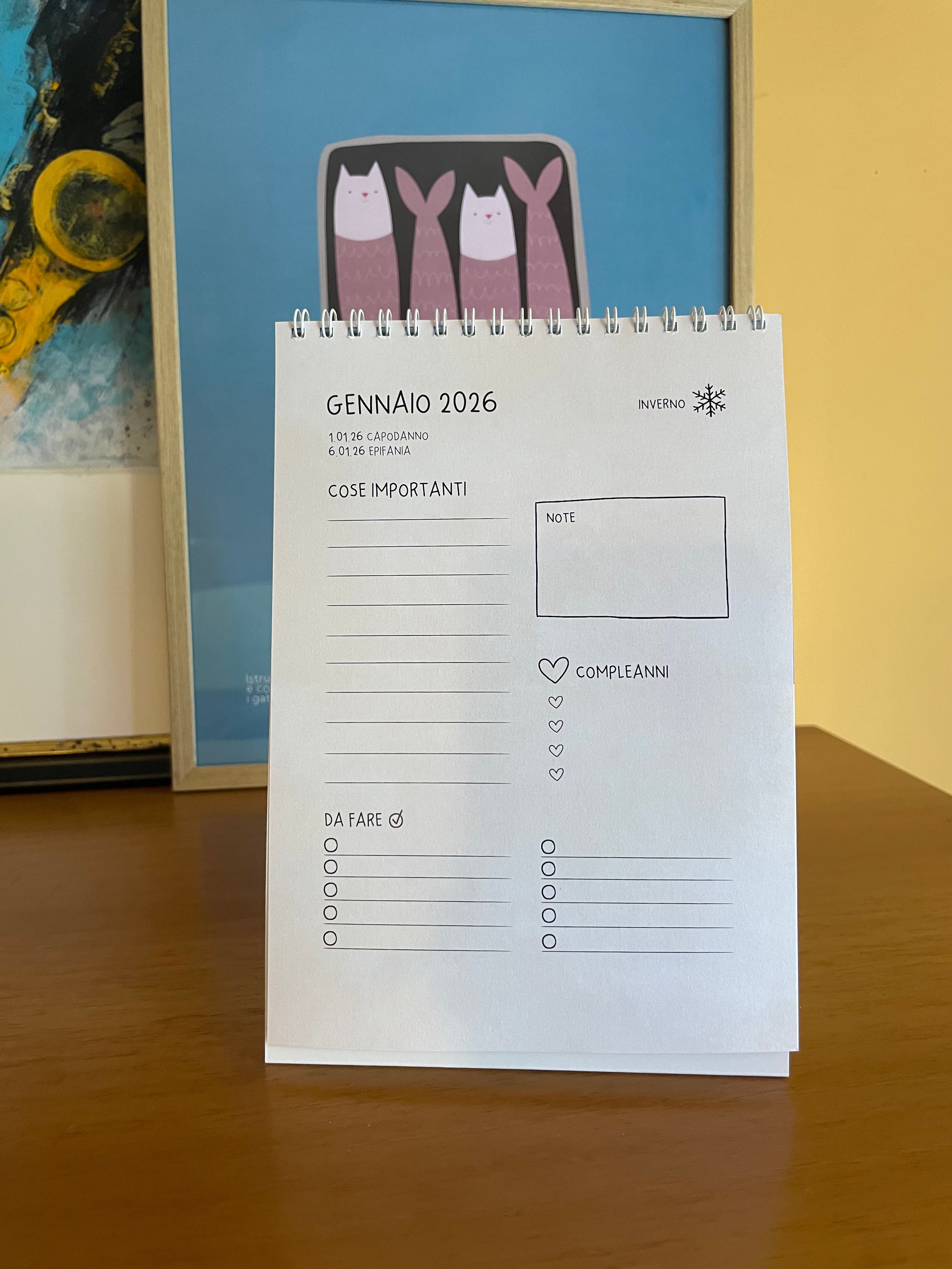 Calendario da tavolo 2026