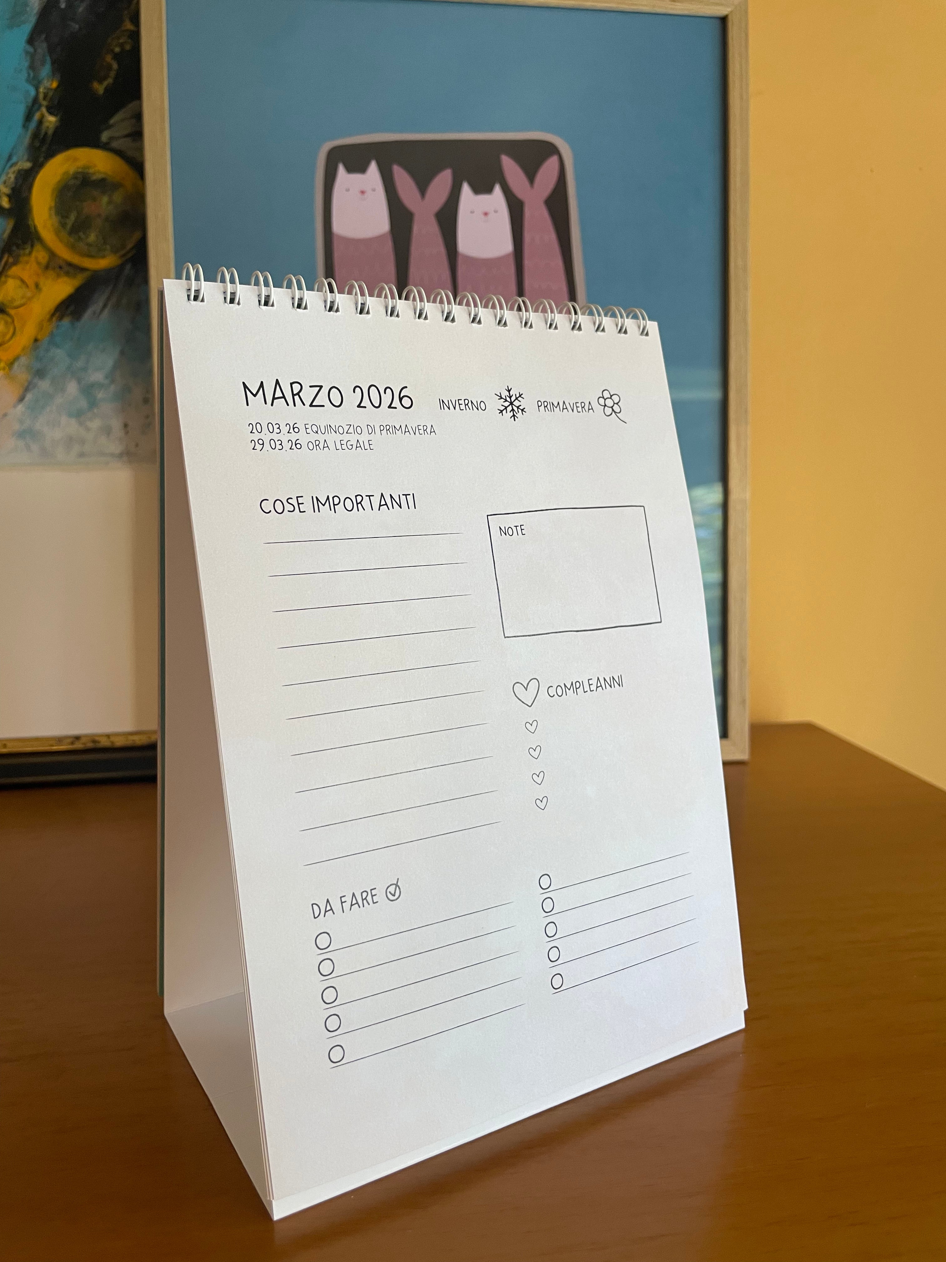 Calendario da tavolo 2026