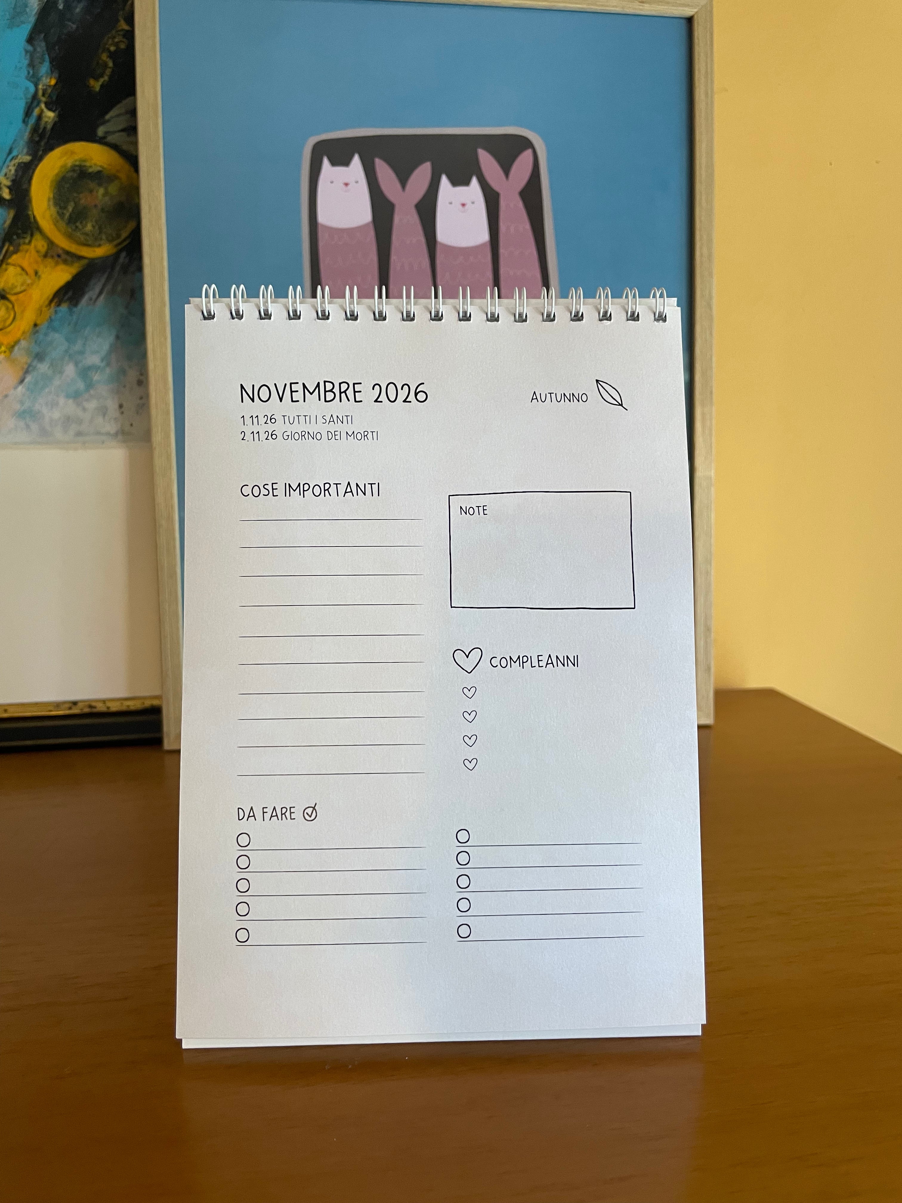 Calendario da tavolo 2026